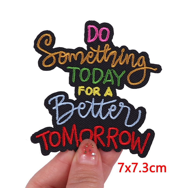 Rainbow Letter Patch Slogan Embroidered Patches