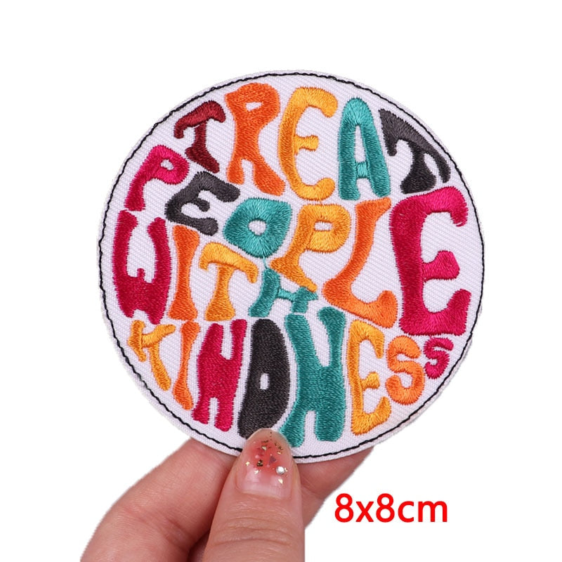 Rainbow Letter Patch Slogan Embroidered Patches