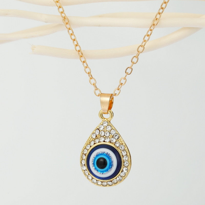 Bohemian Vintage Turkish Evil Eye Pendant Necklace
