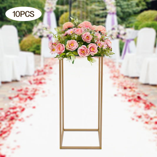 10 Gold Wedding Flower Stand Flower Road Lead Rack Metal 24 inch/60 cm Tall for Wedding Party Event Anniversary