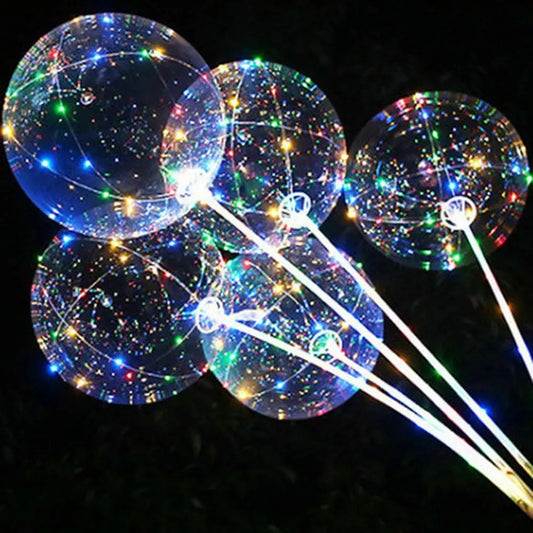 LED Light Bubble Balloons With Sticks