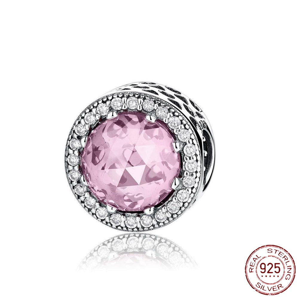925 Pendant Pink  Infinity Love Charms Fit Original Pandora Bracelet